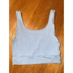 Ribbed Blue Sports Bra - Comfort & Style For Everyday Wear